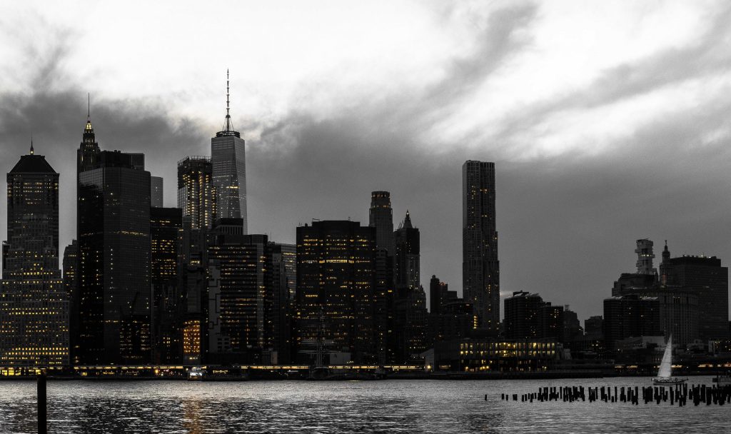 cloudy weather on Manhattan skyline